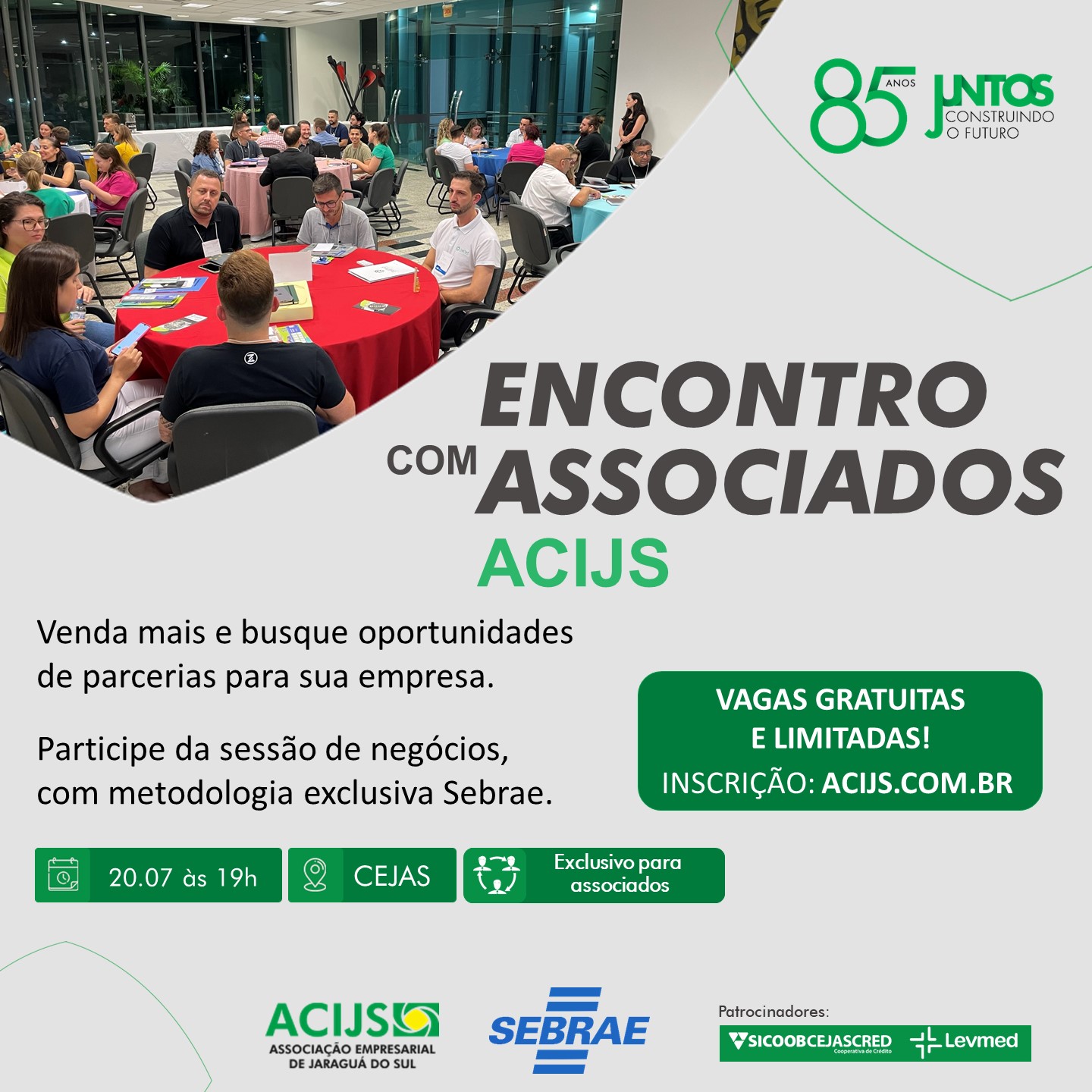 Encontro Associados ACIJS Sessão de Negócios em julho de 2023