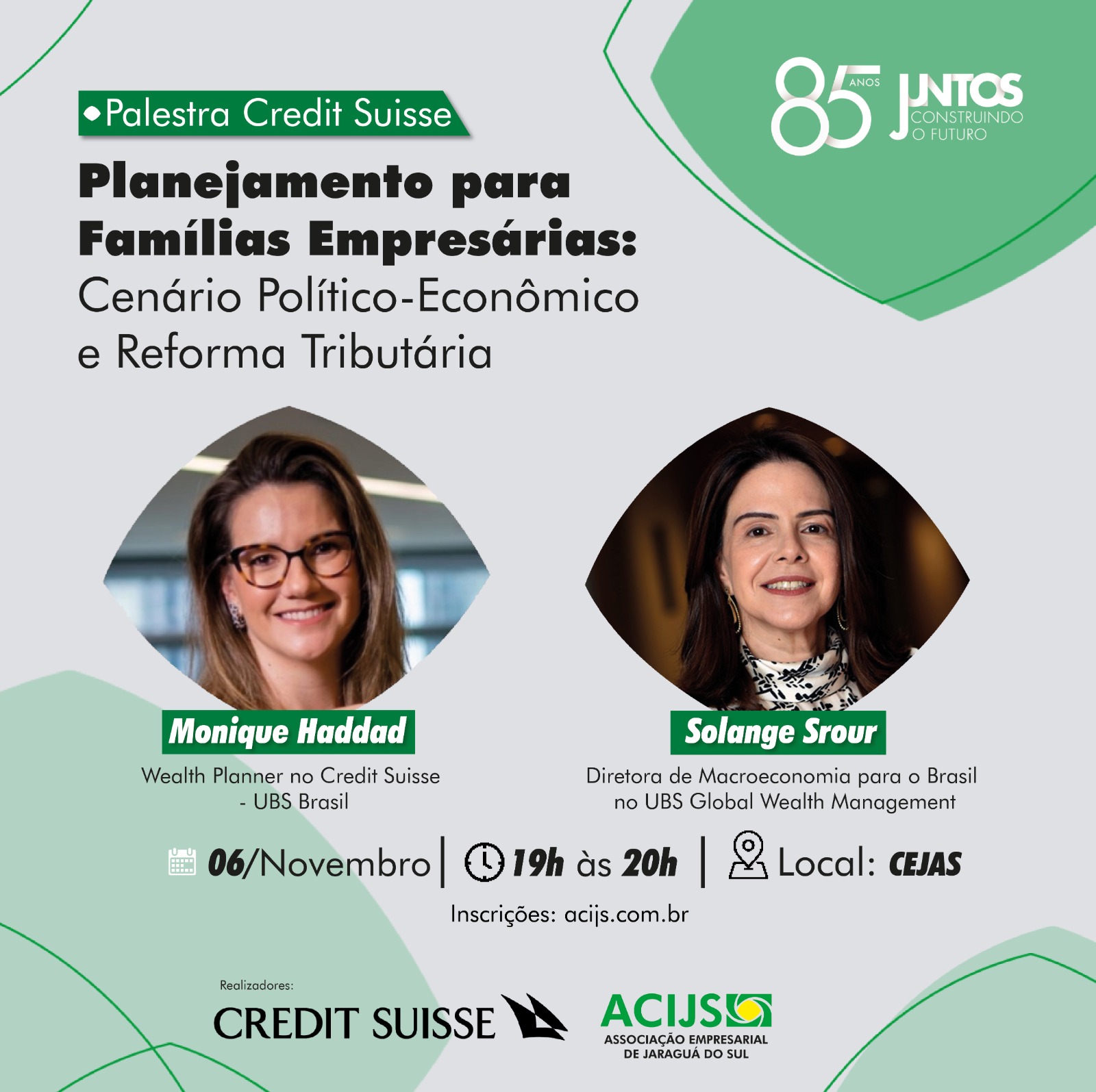 Palestra Credit Suisse – Planejamento para Famílias Empresárias: Cenário  Político-Econômico e Reforma Tributária - ACIJS In Rede