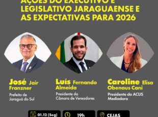 Executivo e Legislativo apresentarão, dia 1º, resultados do ano no Encontro Empresarial da ACIJS