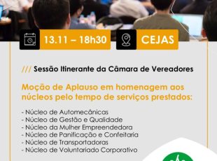 Câmara de Vereadores homenageará Núcleos Empresariais da ACIJS